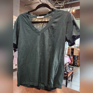 perfectwhitetee Hunter Green V neck T